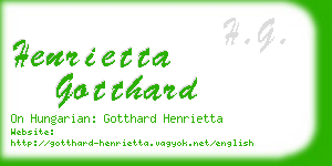 henrietta gotthard business card